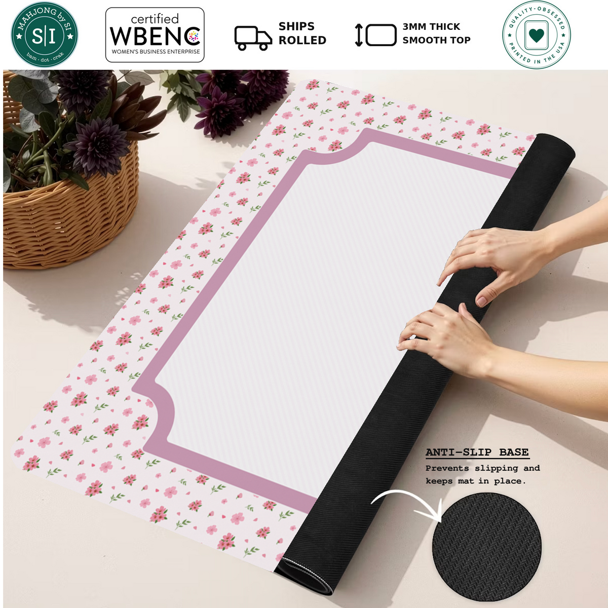Mahjong by SI™ Dusty Rose Mahjong Mat