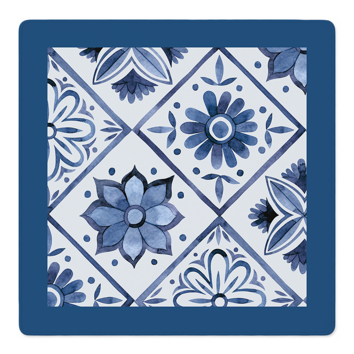 Flower Tile Power Blue mahjong mat by Mahjong by SI
