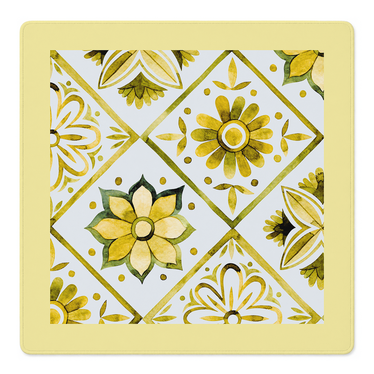 Flower Tile Power Yellow mahjong mat by Mahjong by SI