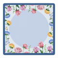 Full Bloom Blue Circle mahjong mat by Mahjong by SI
