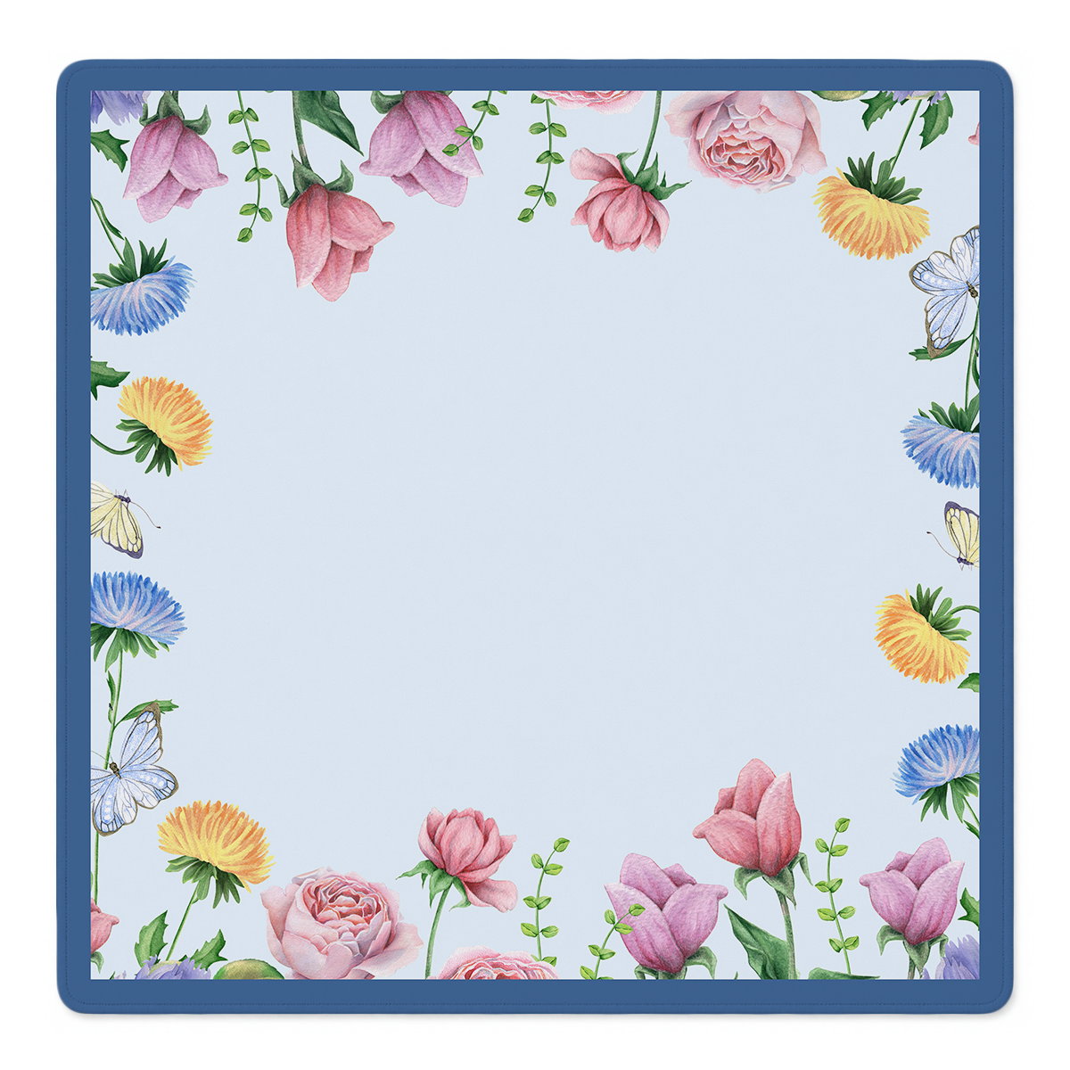 Full Bloom Blue mahjong mat by Mahjong by SI