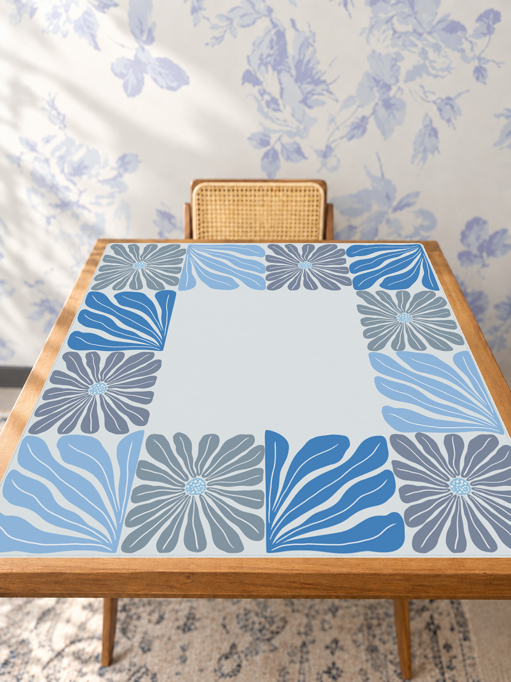Mahjong by SI™ Garden Grid | Blue Mahjong Mat