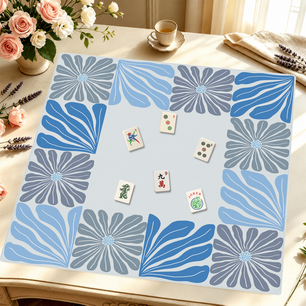 Mahjong by SI™ Garden Grid | Blue Mahjong Mat