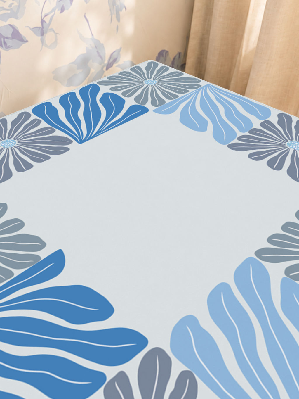 Mahjong by SI™ Garden Grid | Blue Mahjong Mat