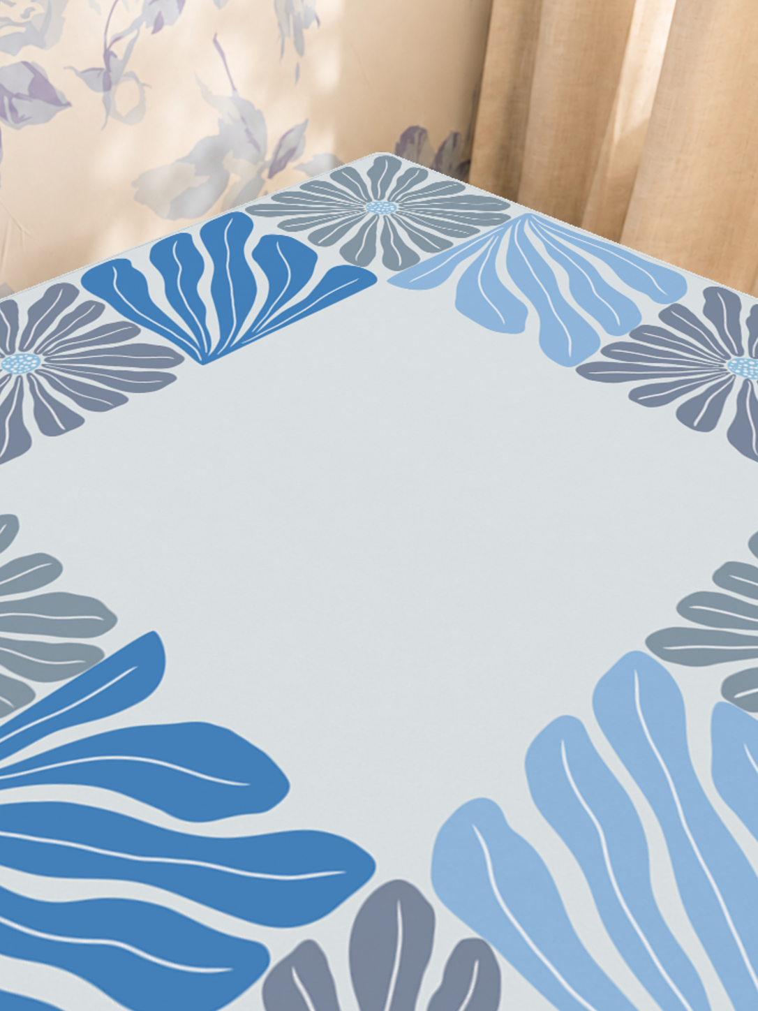 Mahjong by SI™ Garden Grid | Blue Mahjong Mat