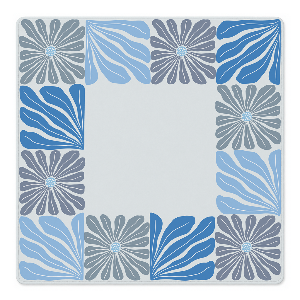 Mahjong by SI™ Garden Grid | Blue Mahjong Mat