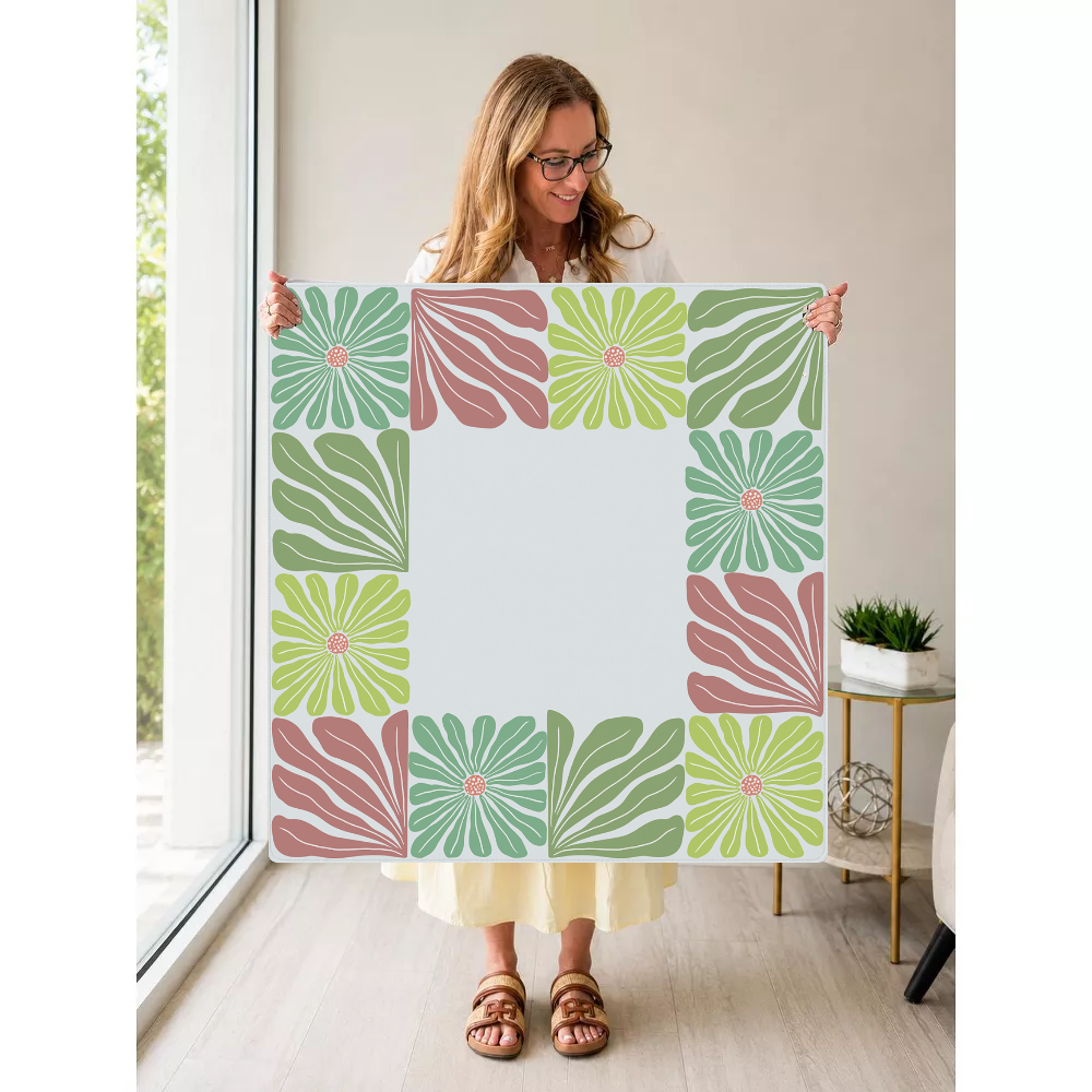 Mahjong by SI™ Garden Grid | Green Mahjong Mat