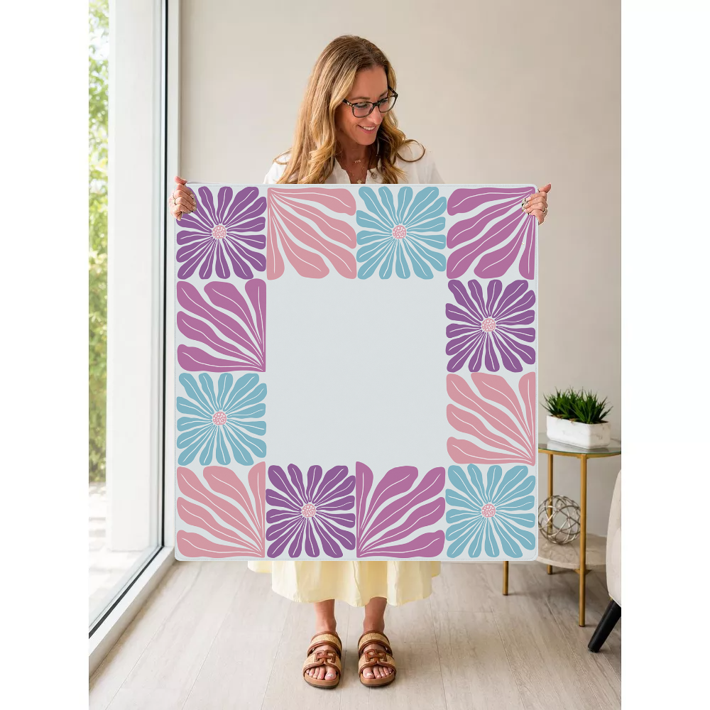 Mahjong by SI™ Garden Grid | Pink Mahjong Mat
