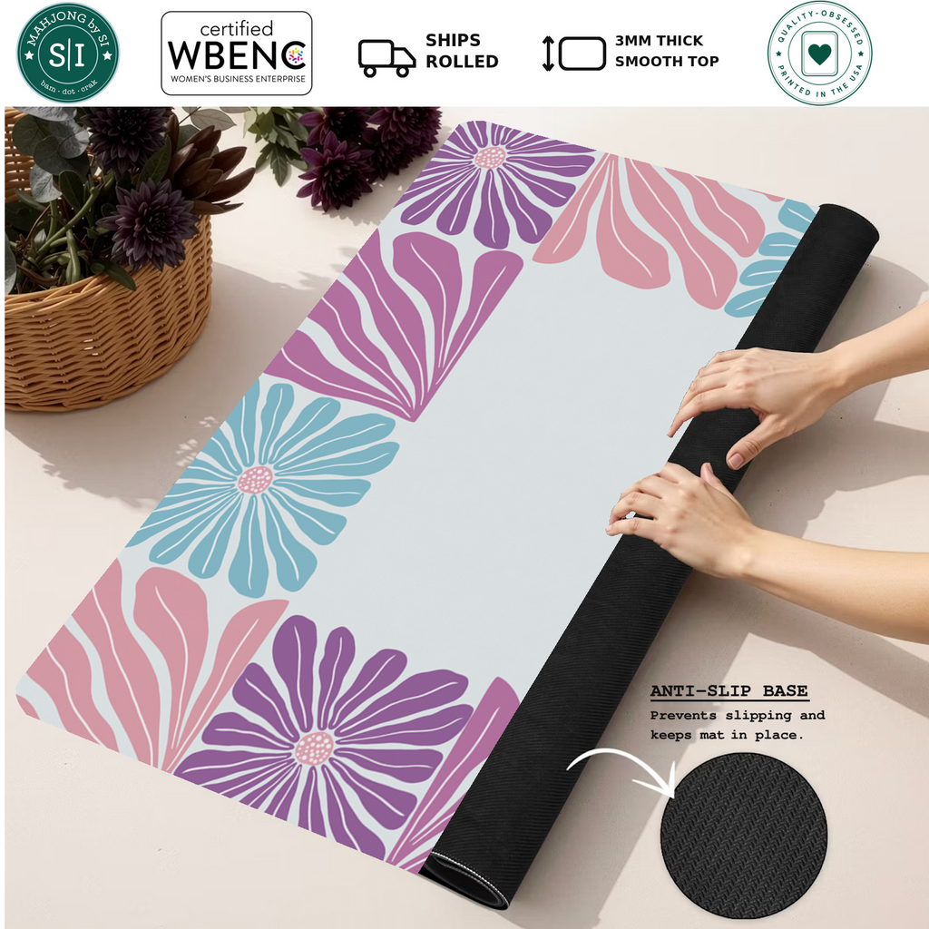 Mahjong by SI™ Garden Grid | Pink Mahjong Mat