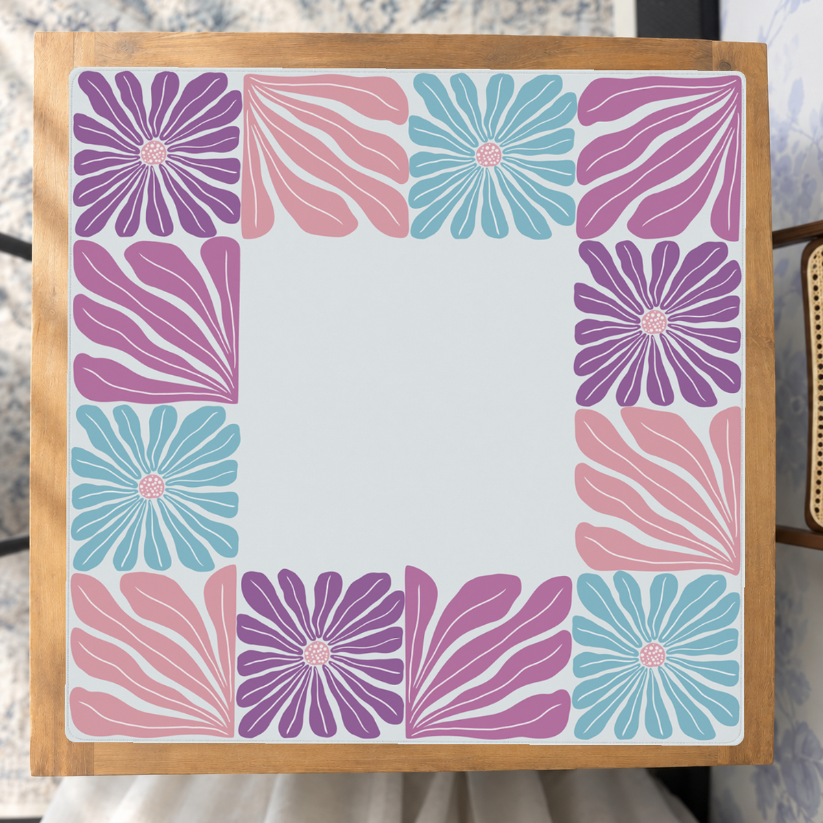 Mahjong by SI™ Garden Grid | Pink Mahjong Mat