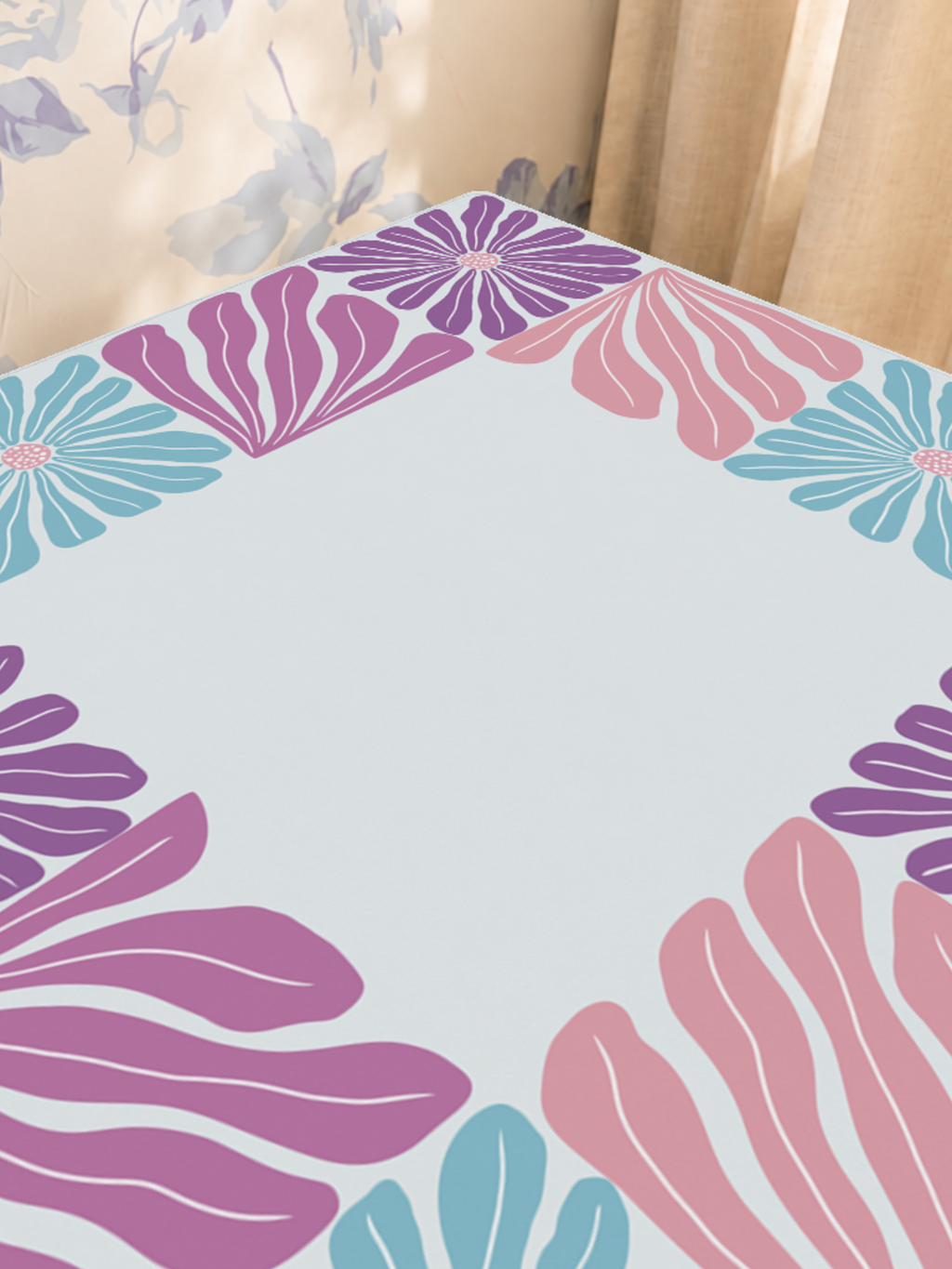 Mahjong by SI™ Garden Grid | Pink Mahjong Mat