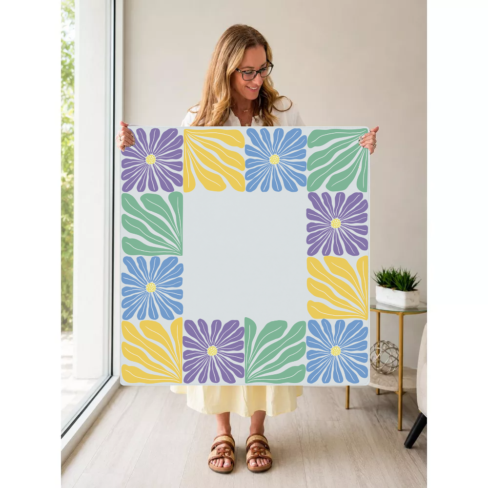 Mahjong by SI™ Garden Grid | Yellow Mahjong Mat