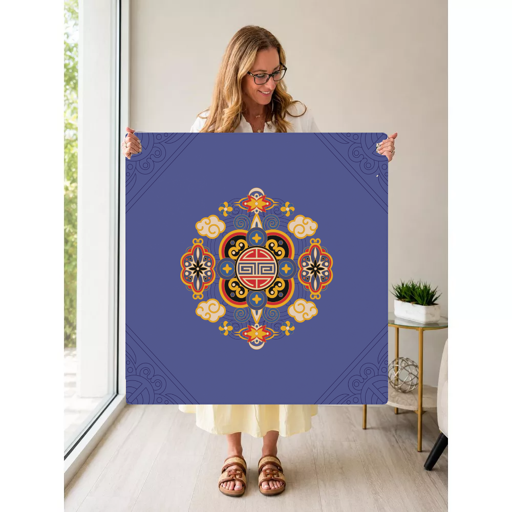 Mahjong by SI™ Gilded Opulence | Blue Mahjong Mat