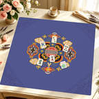 Mahjong by SI™ Gilded Opulence | Blue Mahjong Mat
