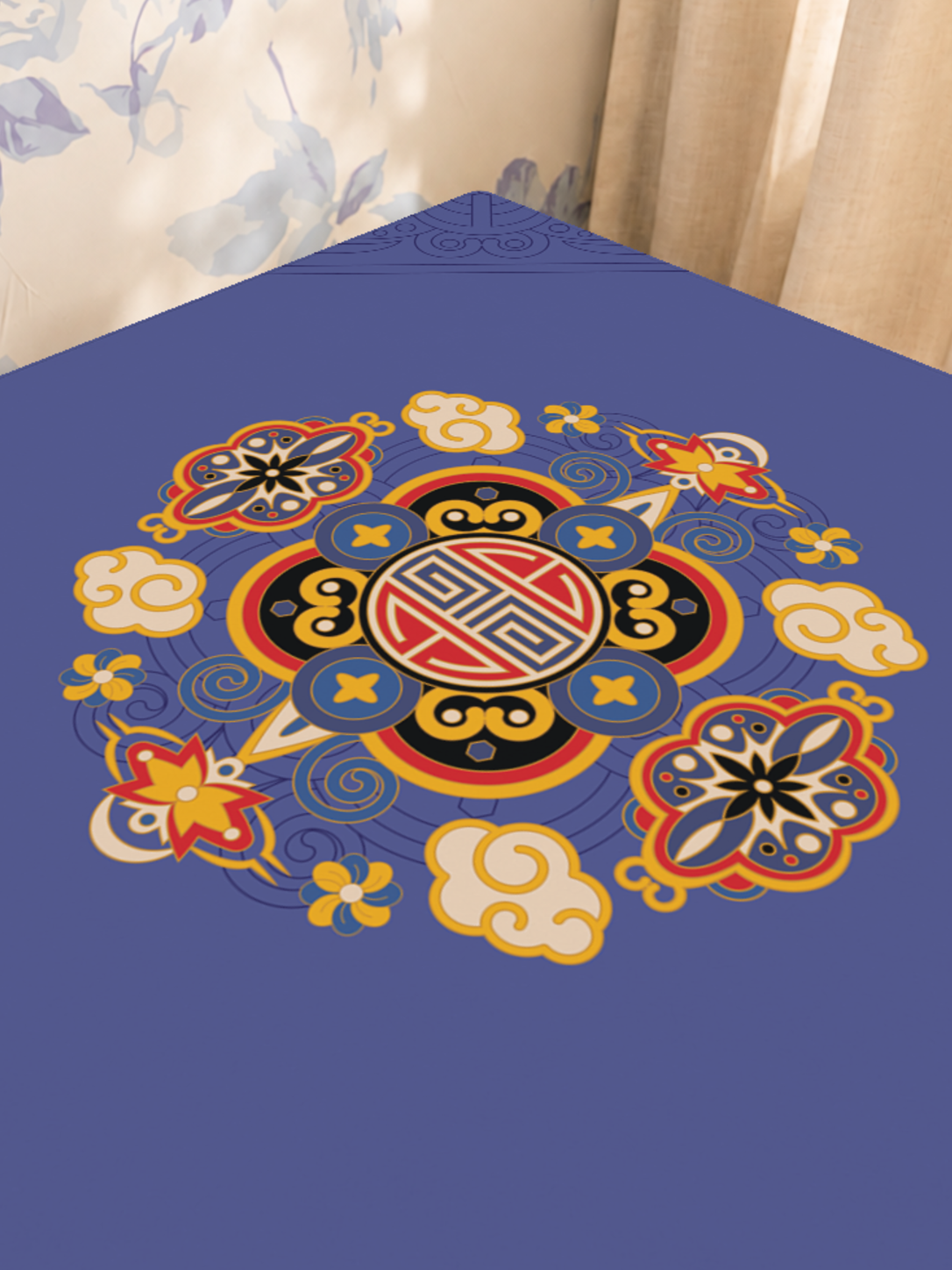 Mahjong by SI™ Gilded Opulence | Blue Mahjong Mat