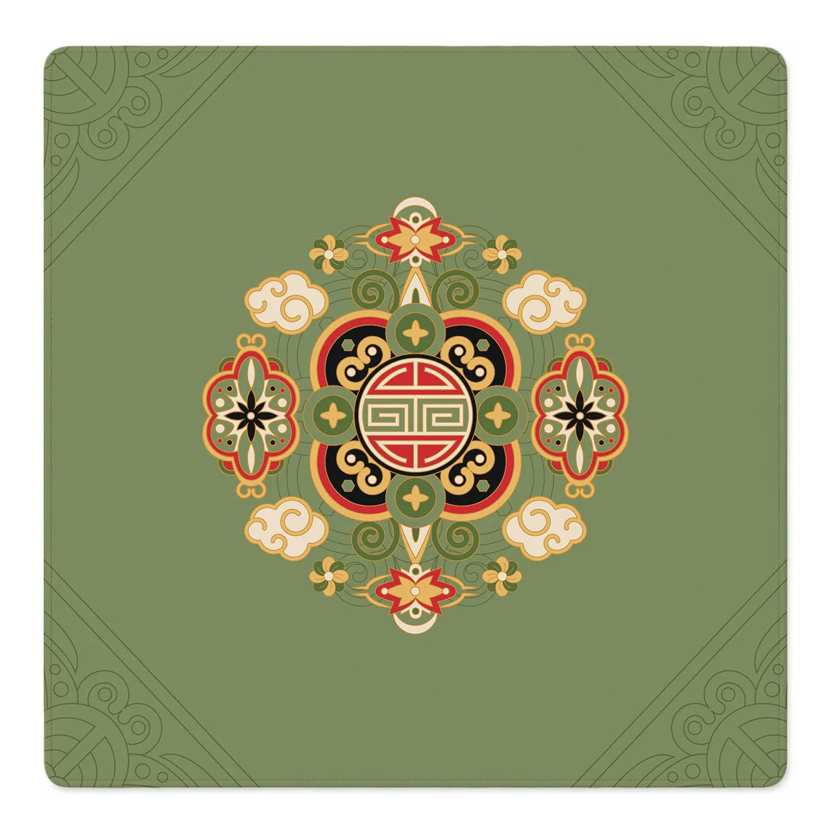 Gilded Opulence | Green - 33"x 33" SI Signature™ faux leather