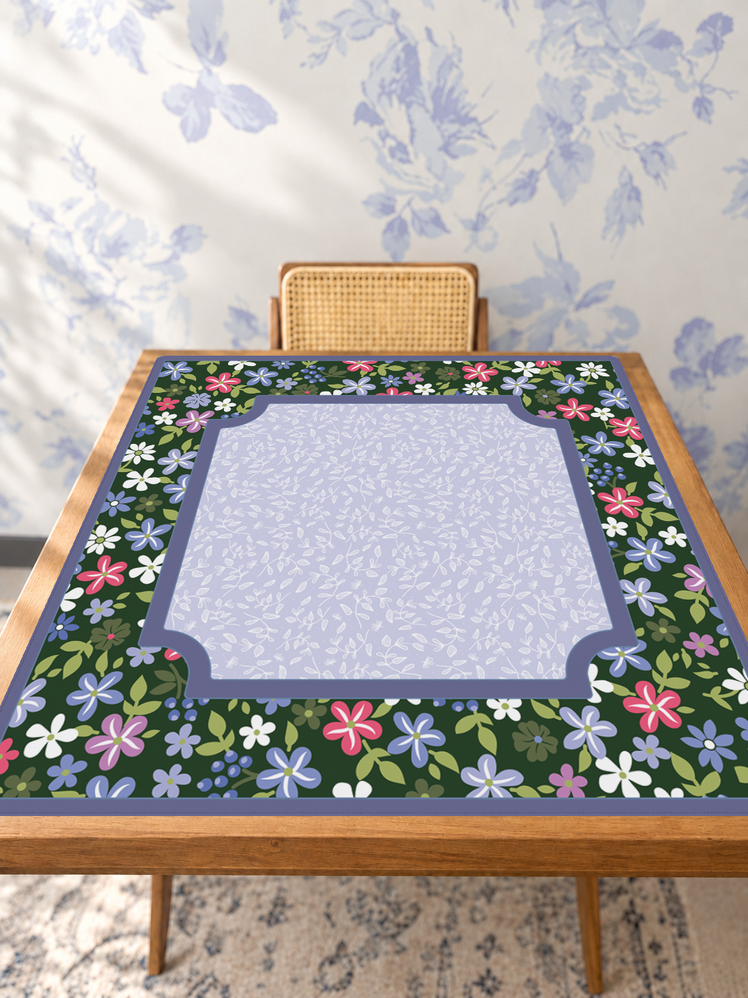 Mahjong by SI™ Midnight Meadow Muse | Green Mahjong Mat