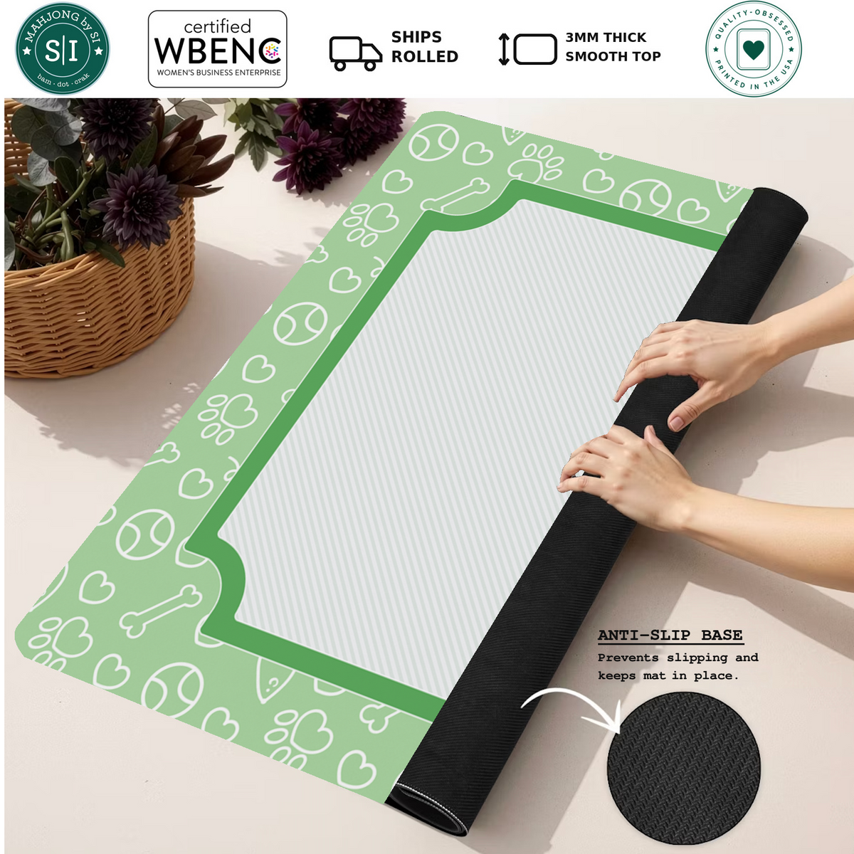 Mahjong by SI™ Paws and Reflect | Green Mahjong Mat
