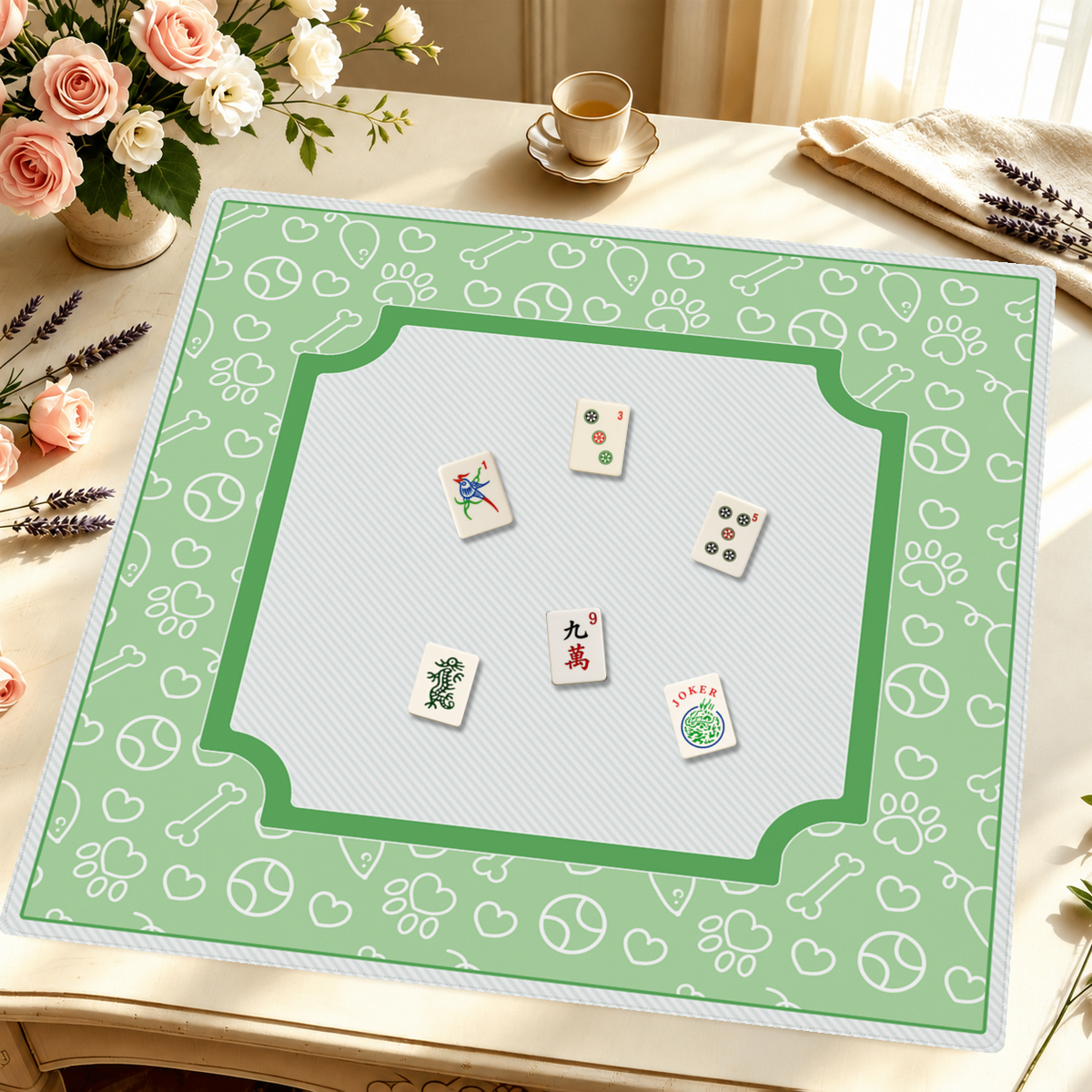 Mahjong by SI™ Paws and Reflect | Green Mahjong Mat
