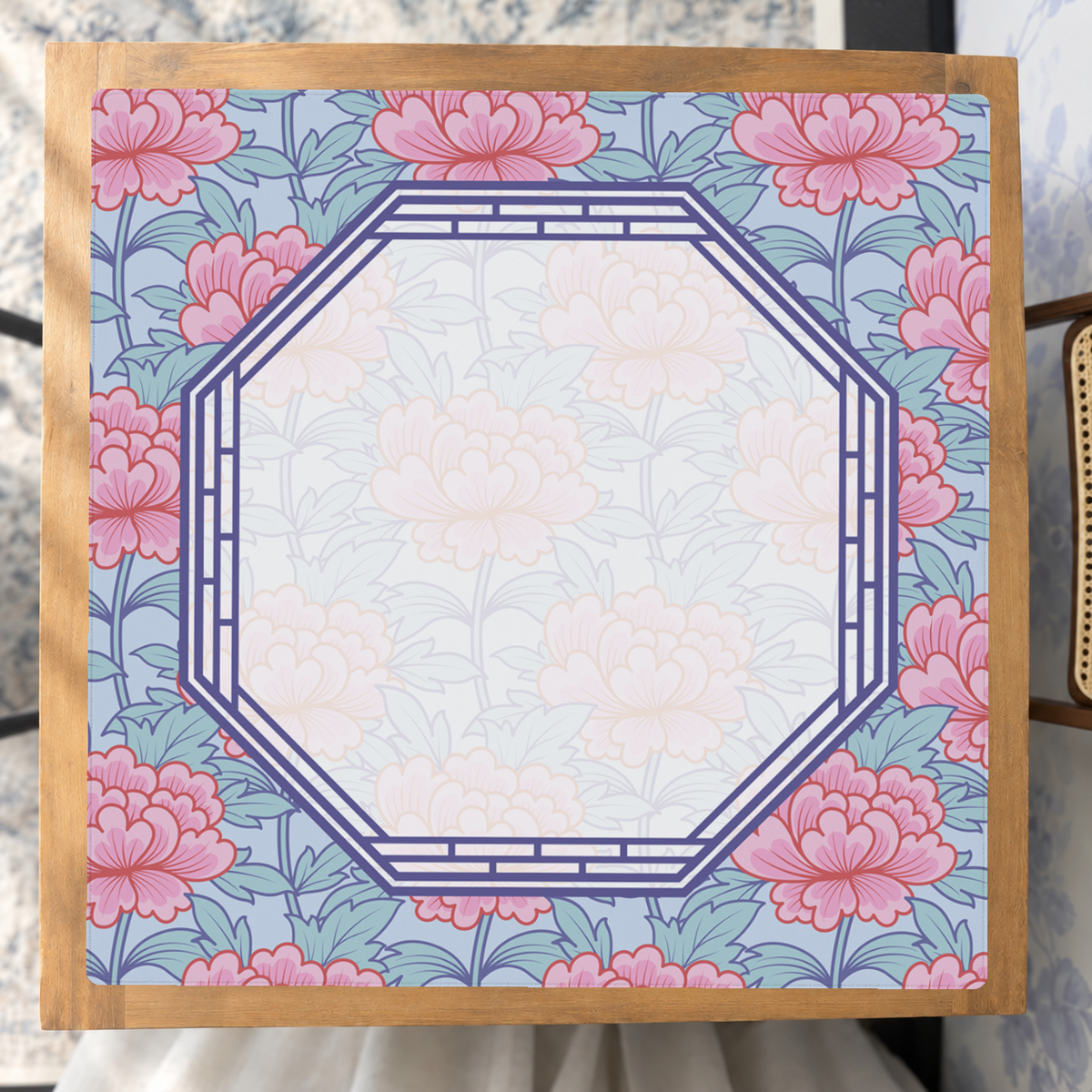 Mahjong by SI™ Peony Lattice Mahjong Mat