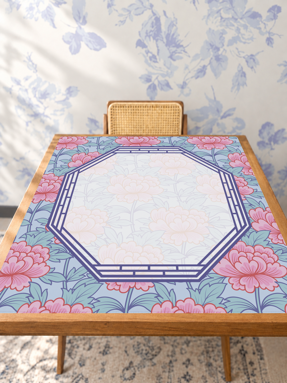 Mahjong by SI™ Peony Lattice Mahjong Mat