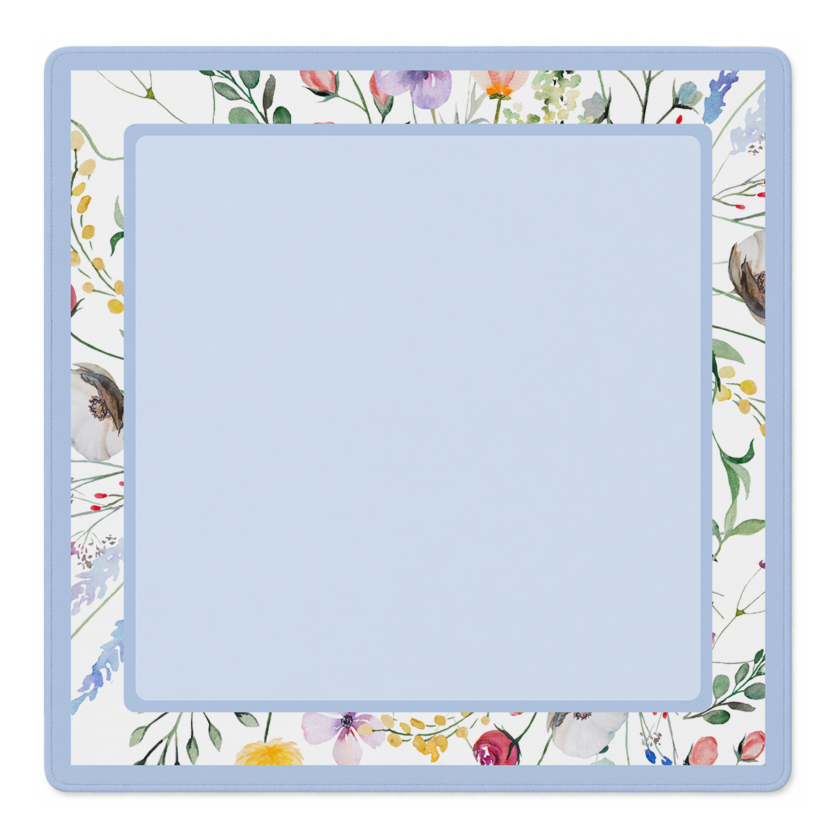 Petal Pushers Blue Border mahjong mat by Mahjong by SI