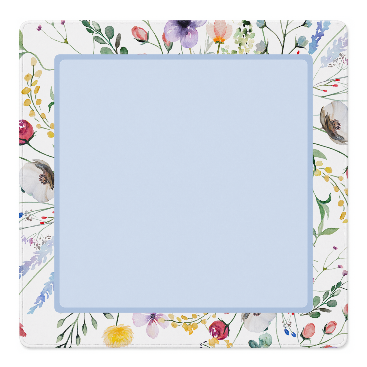 Petal Pushers Blue Square mahjong mat by Mahjong by SI