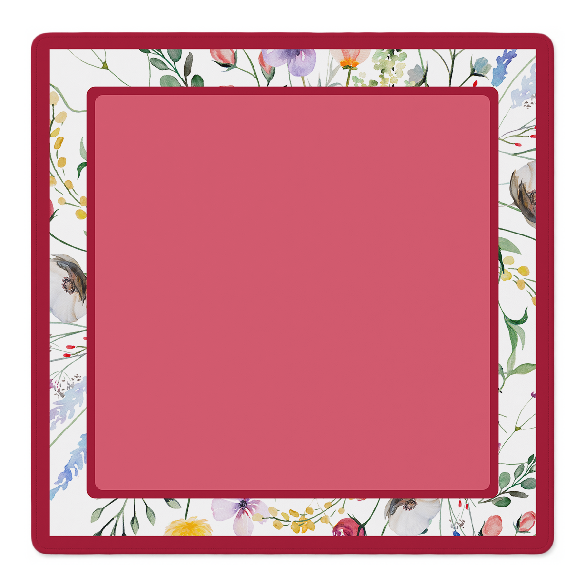 Petal Pushers Red Border mahjong mat by Mahjong by SI