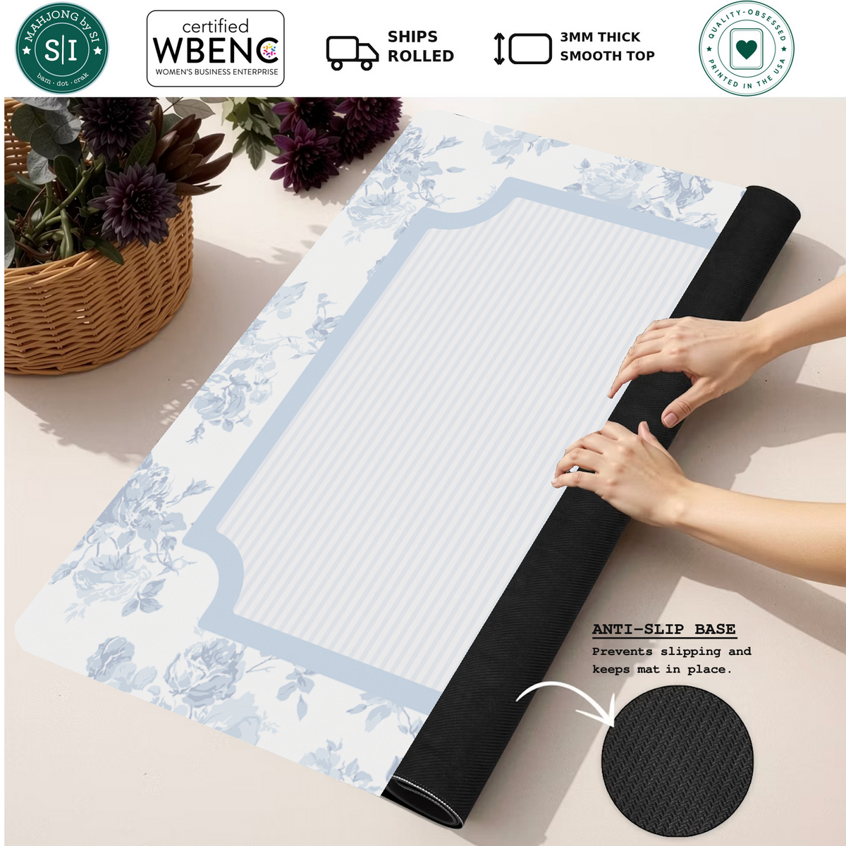 Mahjong by SI™ Princhie’s Haven | Blue Mahjong Mat