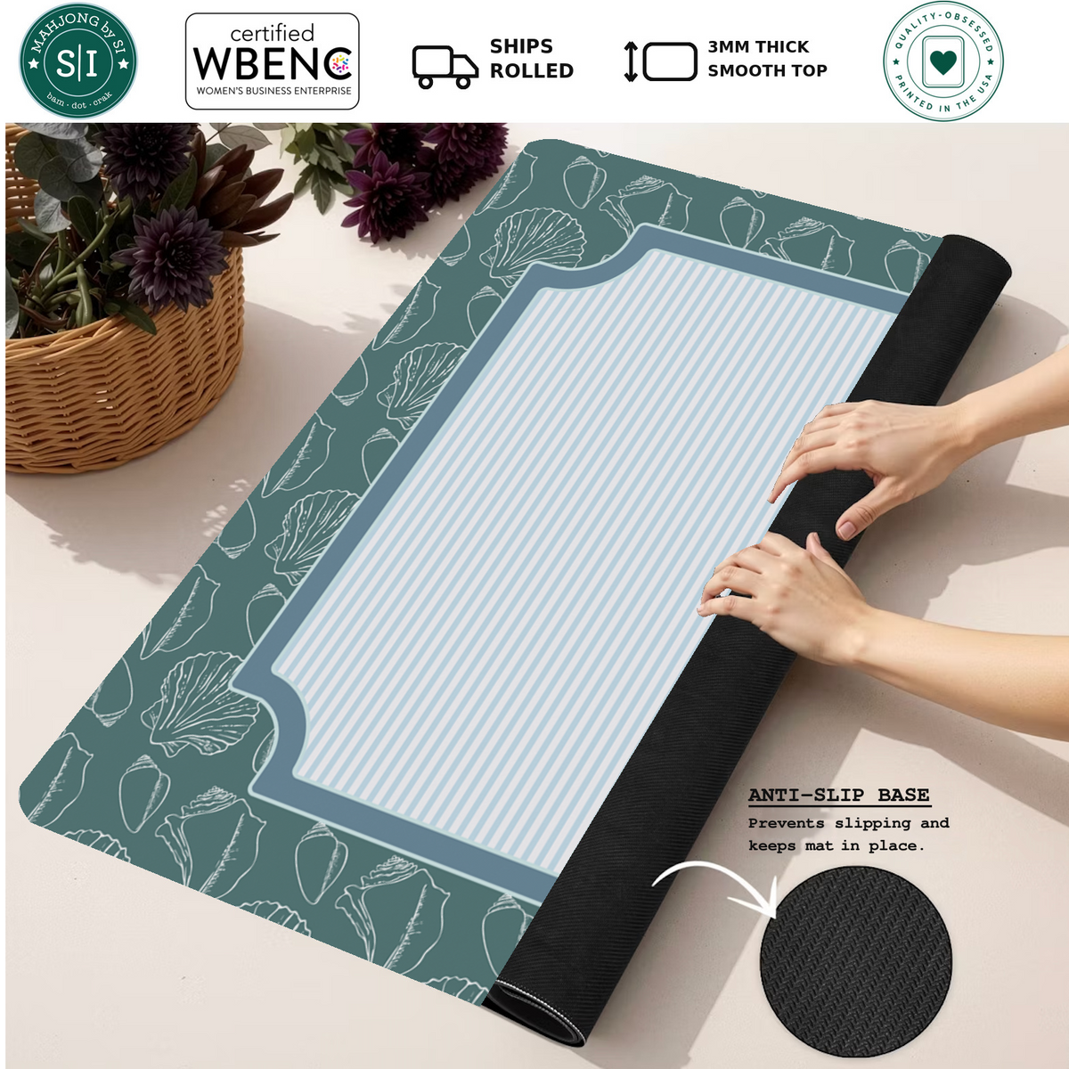 Mahjong by SI™ Shoreline Stripe Mahjong Mat