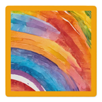 Swirl Power Orange Border mahjong mat by Mahjong by SI