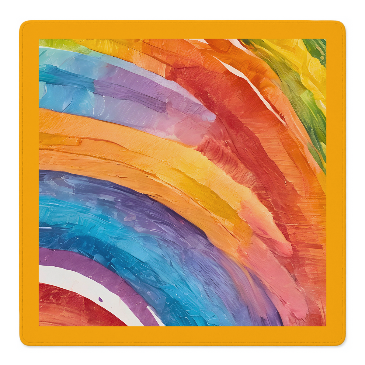 Swirl Power Orange Border mahjong mat by Mahjong by SI