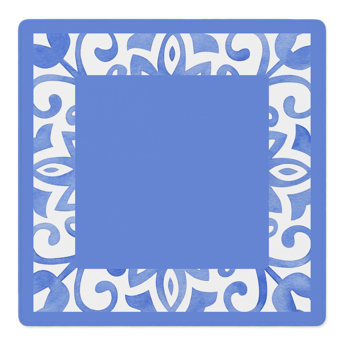 Tile Me More Blue Border mahjong mat by Mahjong by SI