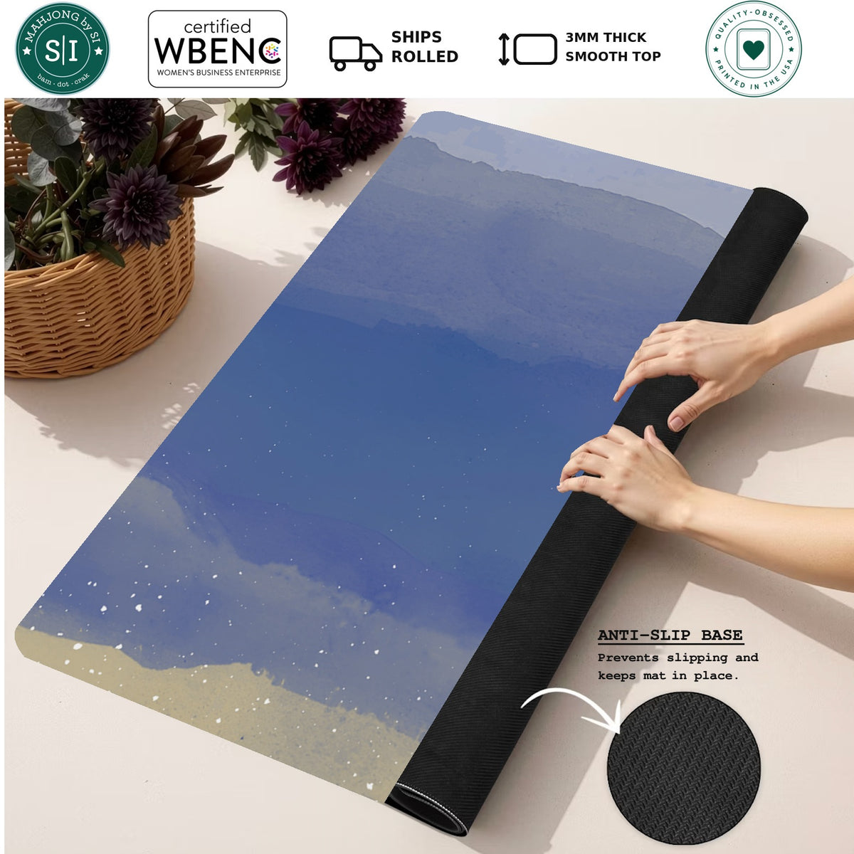 Mahjong by SI™ Midnight Mirage Mahjong Mat — Rolled Mat Feature Image [rolled-feature-square]