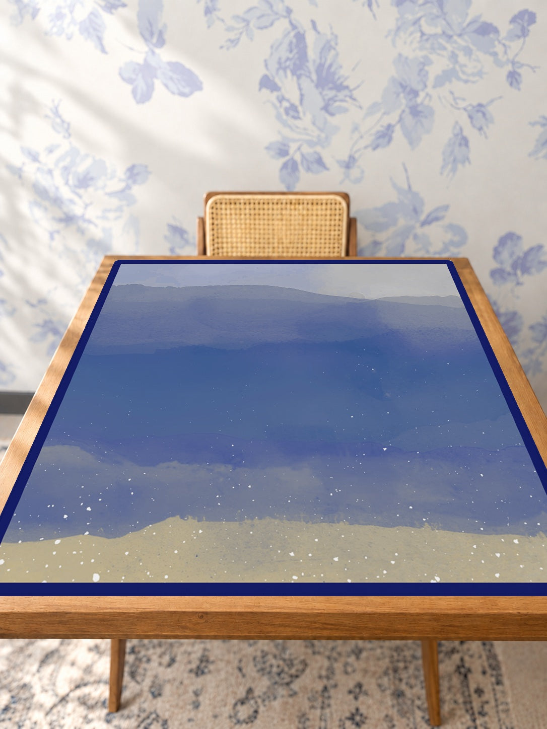 Mahjong by SI™ Midnight Mirage Mahjong Mat — Studio Table Angle [studio-angle-square]