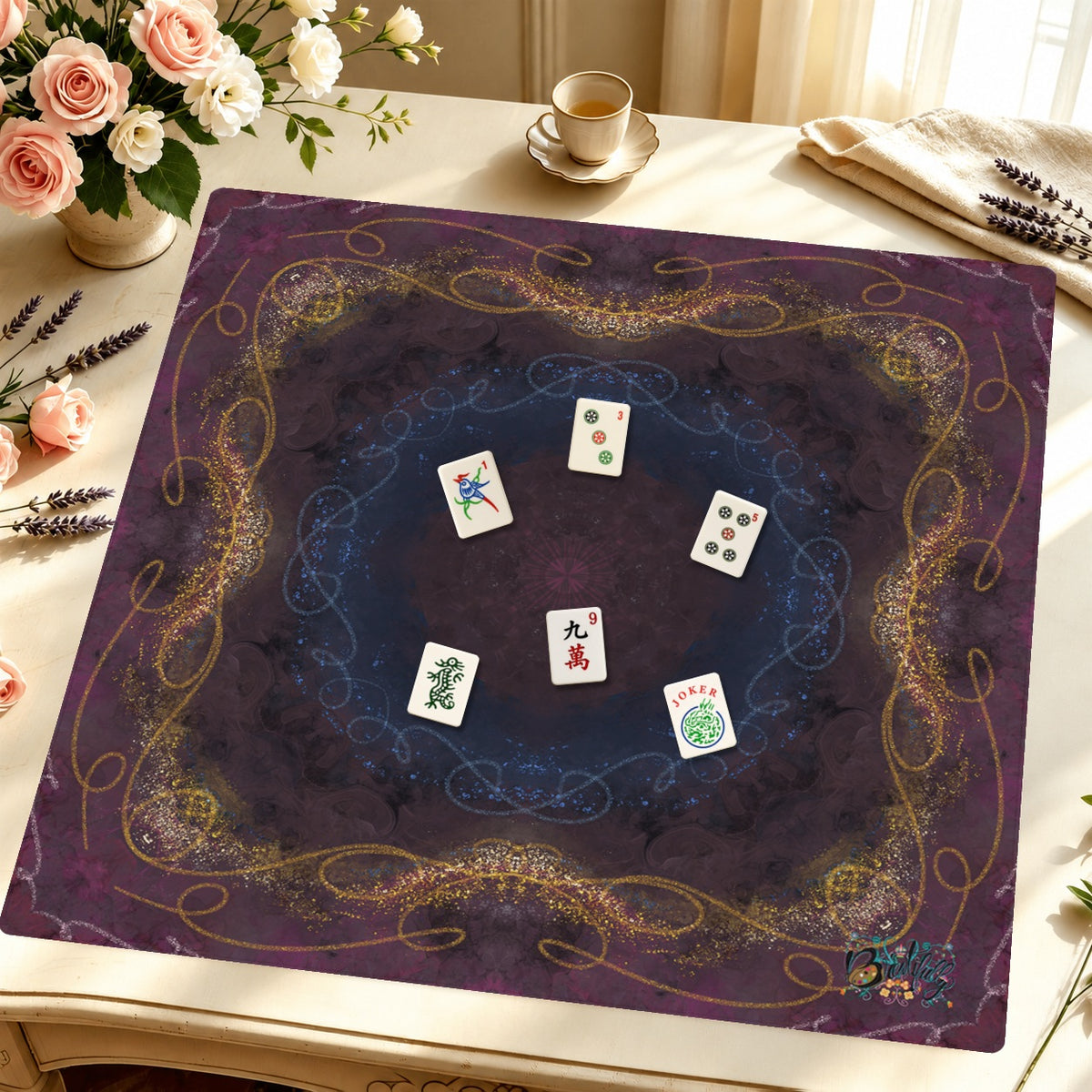 Midnight Stardust Soiree — Styled Tile Table [styled-tile-table-square]