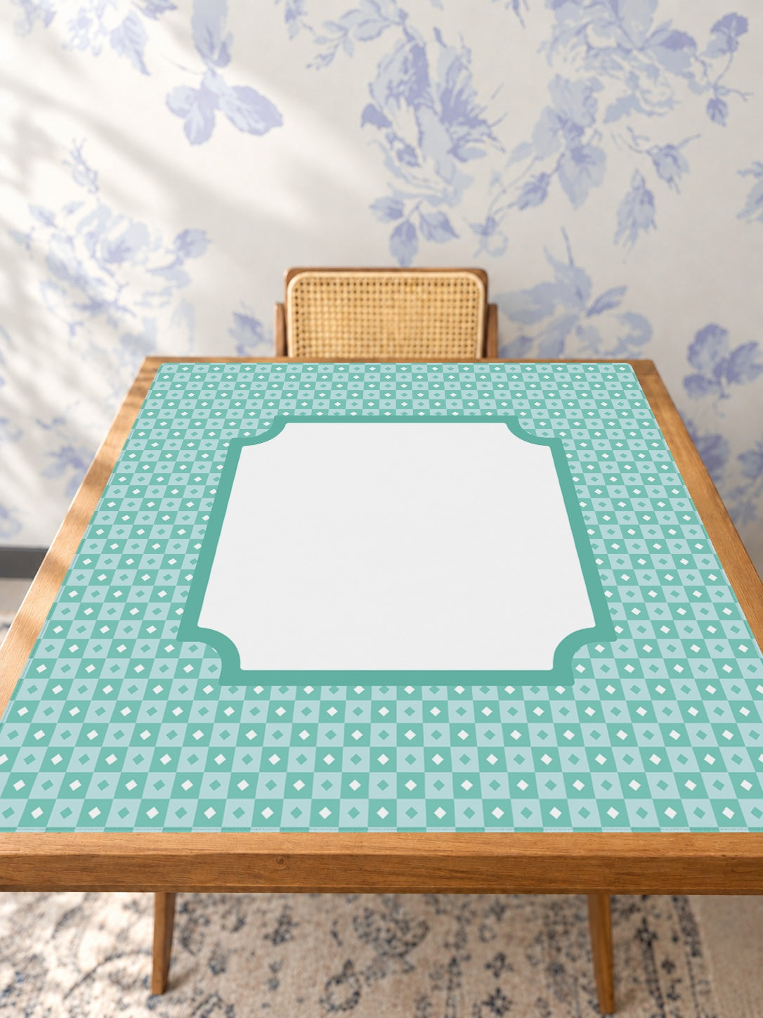 Mahjong by SI™ Mint to Be Mahjong Mat — Studio Table Angle [studio-angle-square]
