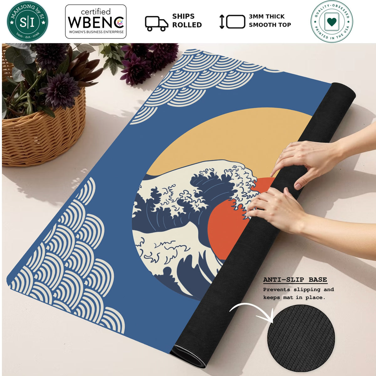 Mahjong by SI™ Misty Mornings Mahjong Mat — Rolled Mat Feature Image [rolled-feature-square]