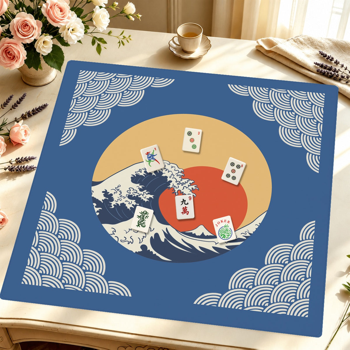 Mahjong by SI™ Misty Mornings Mahjong Mat — Styled Tile Table [styled-tile-table-square]