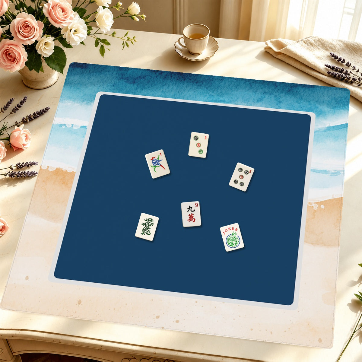Mahjong by SI™ Navy or Never Mahjong Mat — Styled Tile Table [styled-tile-table-square]