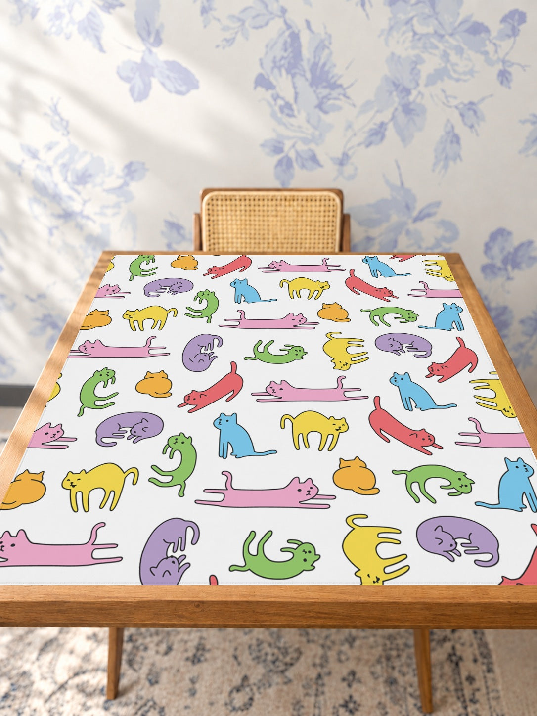 Mahjong by SI™ Nine Lives Mahjong Mat — Studio Table Angle [studio-angle-square]