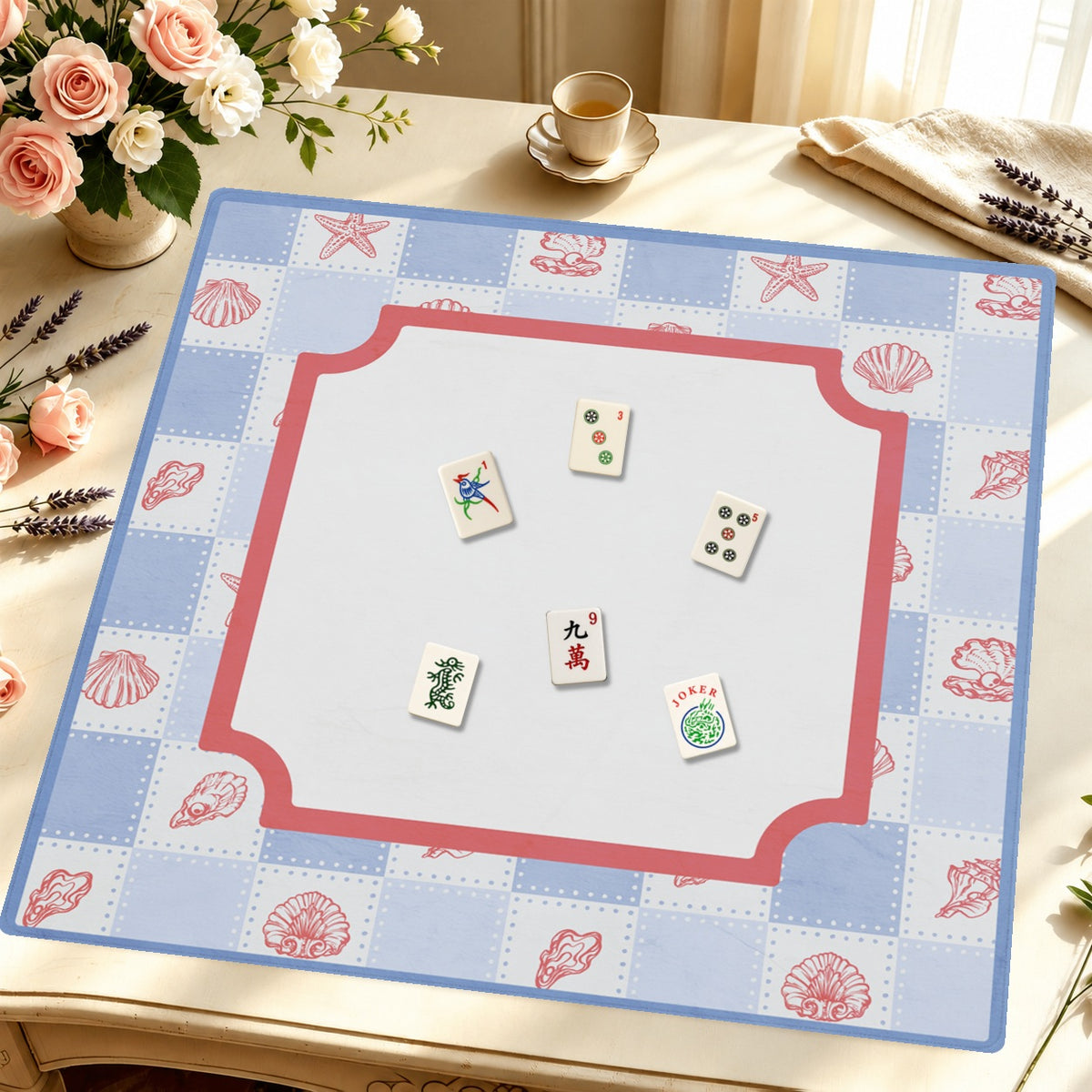 Mahjong by SI™ Ocean Archive Mahjong Mat — Styled Tile Table [styled-tile-table-square]