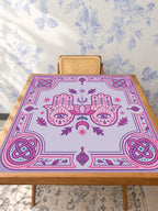 Mahjong by SI™ Palm Read My Tiles Mahjong Mat — Studio Table Angle [studio-angle-square]
