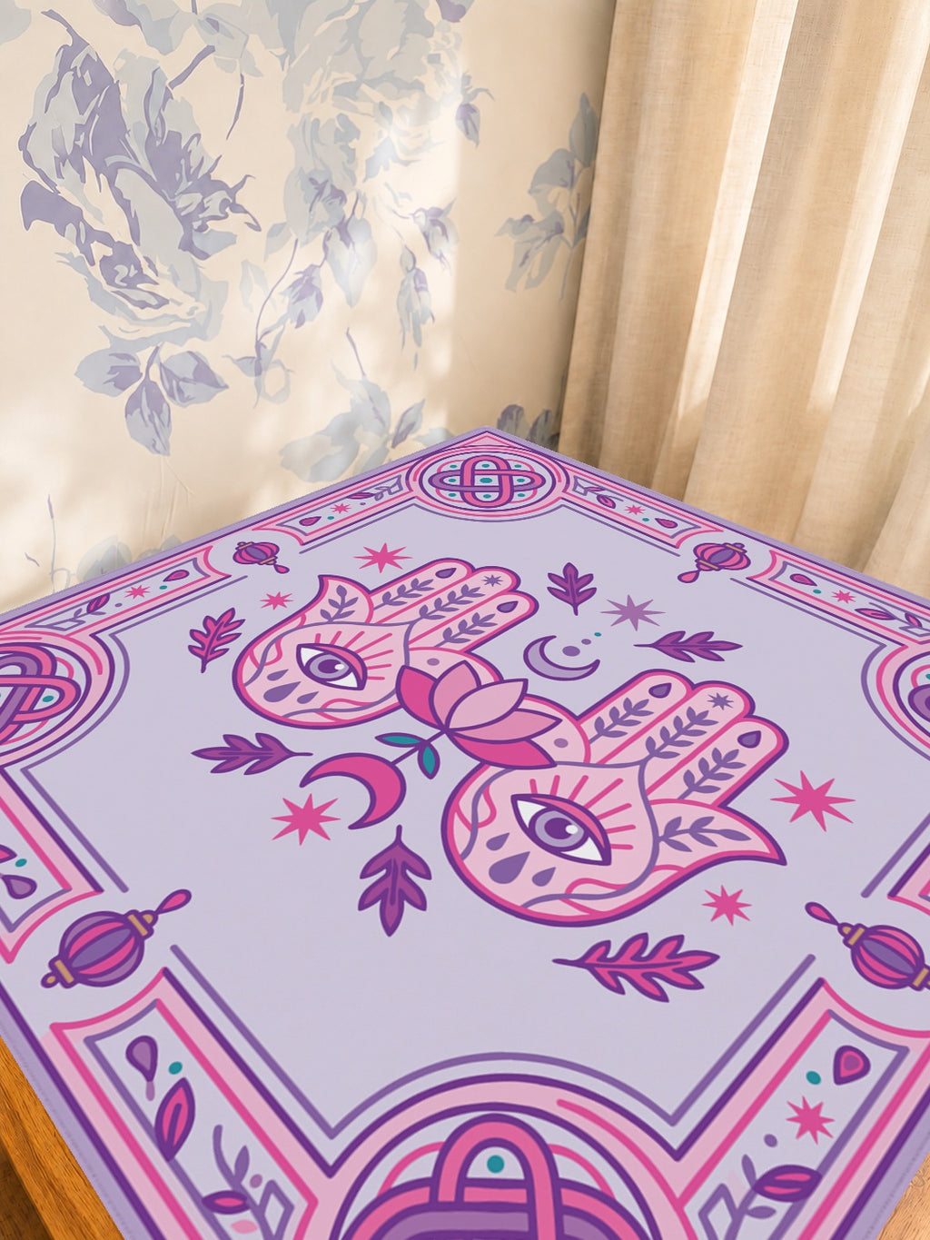 Mahjong by SI™ Palm Read My Tiles Mahjong Mat — Sunlit Detail [studio-detail-square]