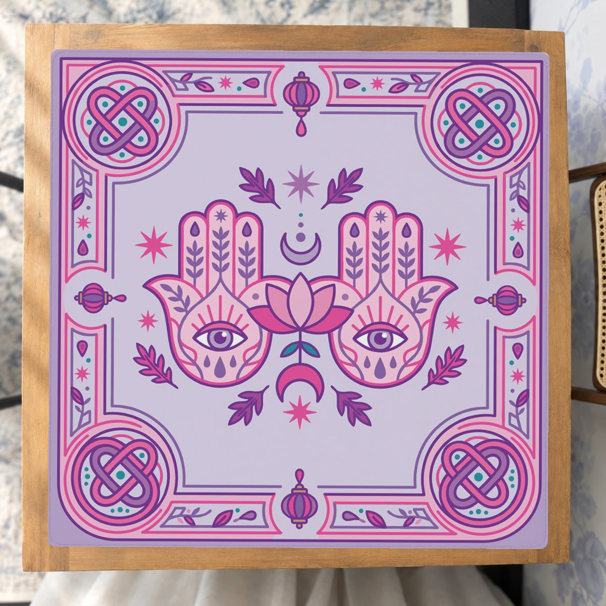 Mahjong by SI™ Palm Read My Tiles Mahjong Mat — Studio Overhead [studio-overhead-square]