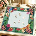 Mahjong by SI™ Paradise Blooms Mahjong Mat — Styled Tile Table [styled-tile-table-square]