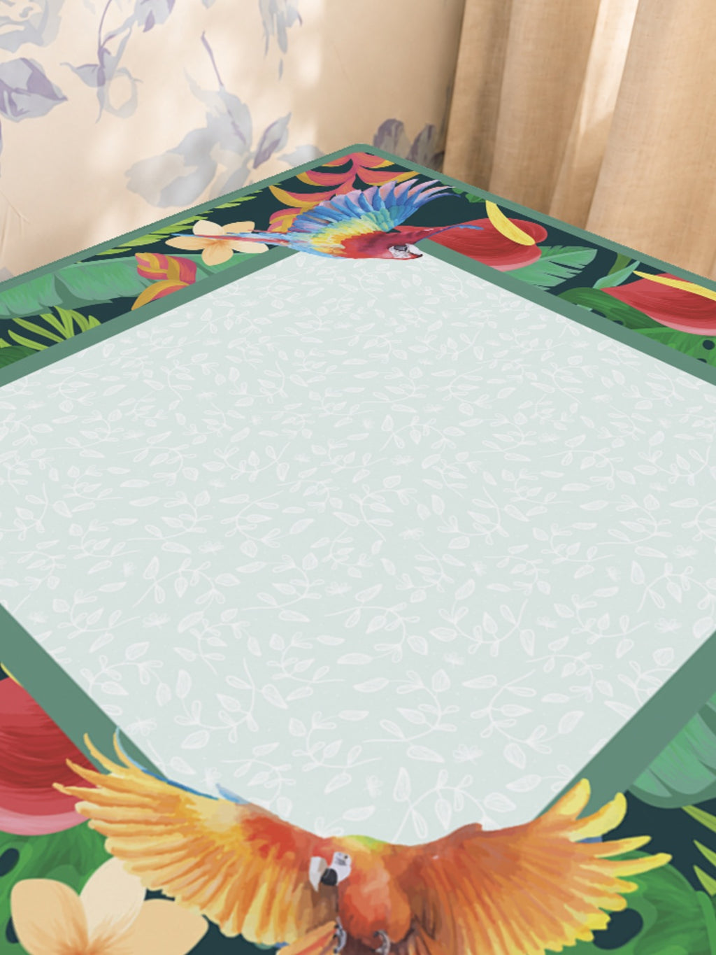 Mahjong by SI™ Paradise Blooms Mahjong Mat — Sunlit Close-up [sunlit-closeup-square]