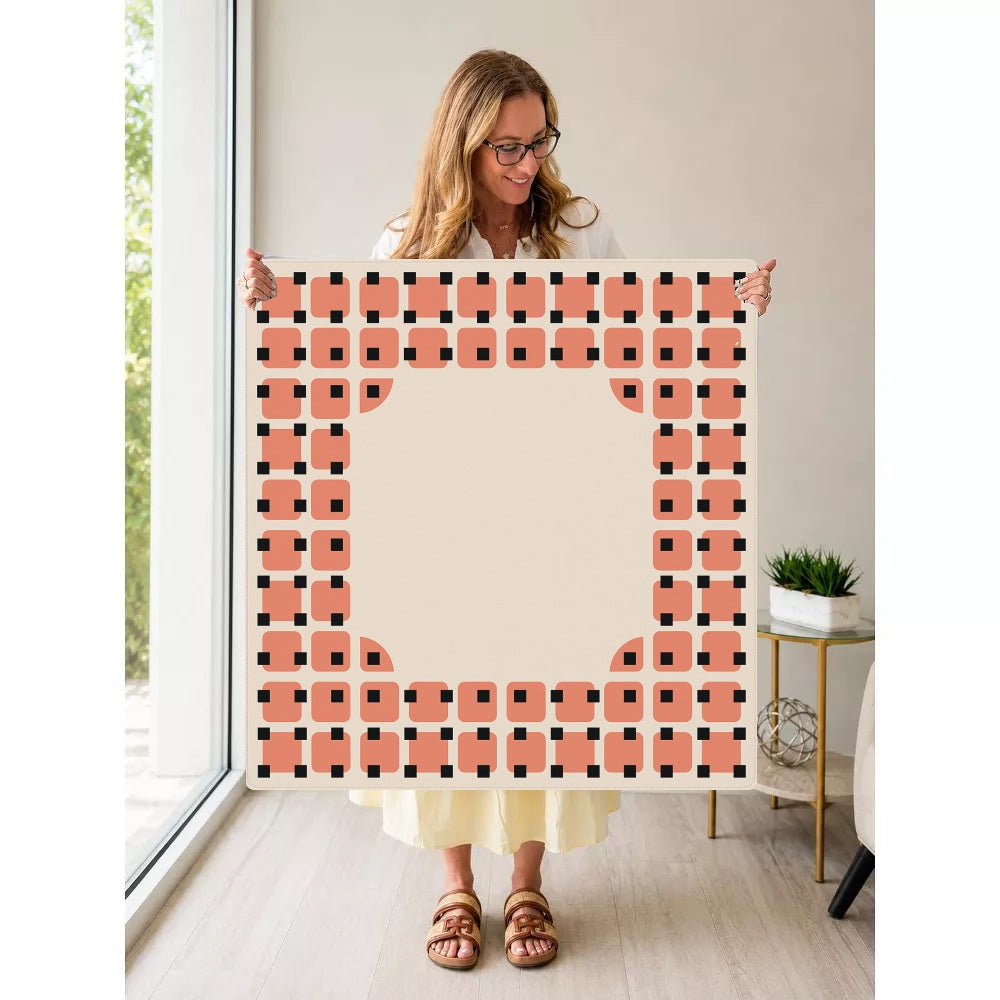 Mahjong by SI™ Peachy Keen Pixels Mahjong Mat — Held Mat Portrait [held-mat-portrait-square]
