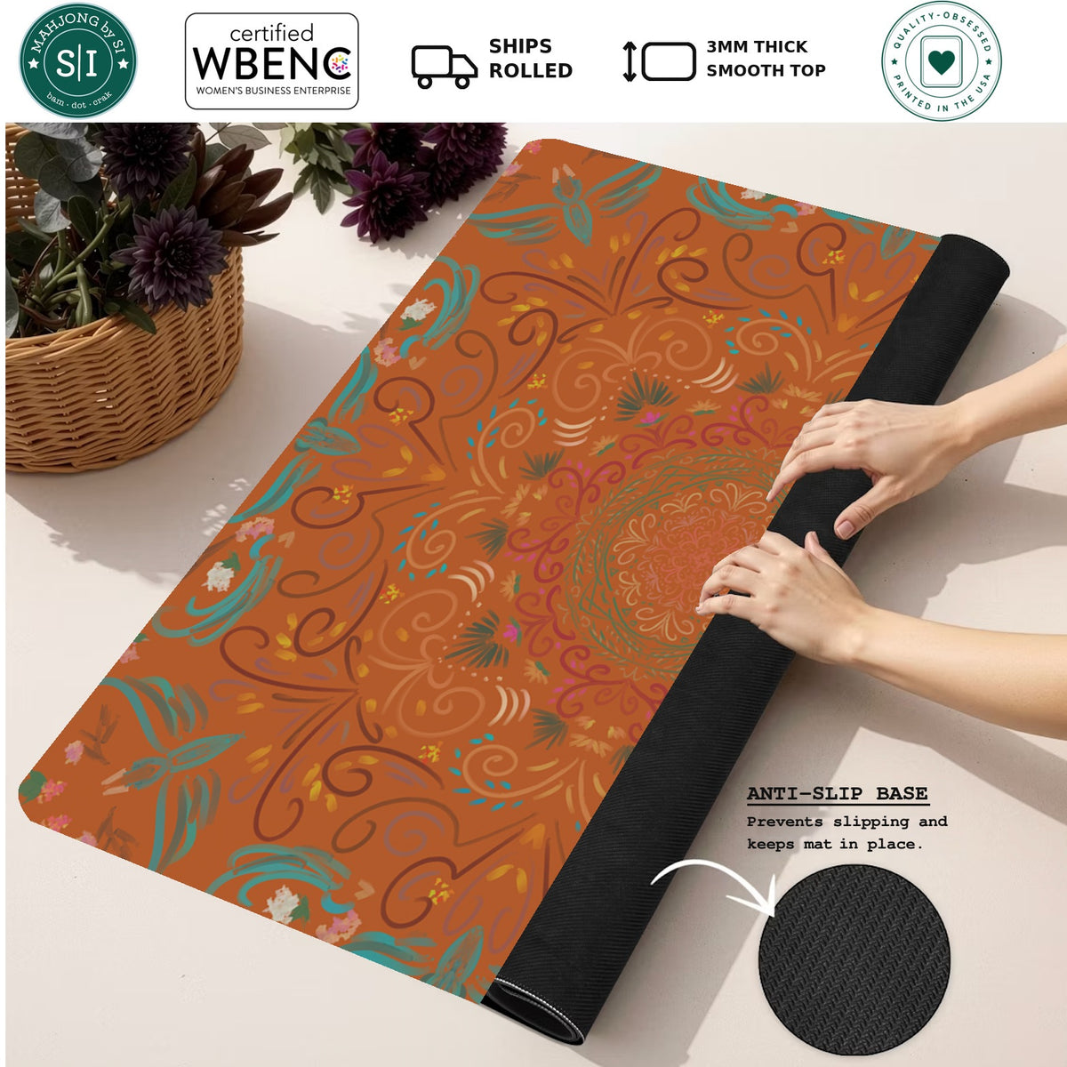 Peacock Palace Parade — Rolled Mat Feature Image [rolled-feature-square]
