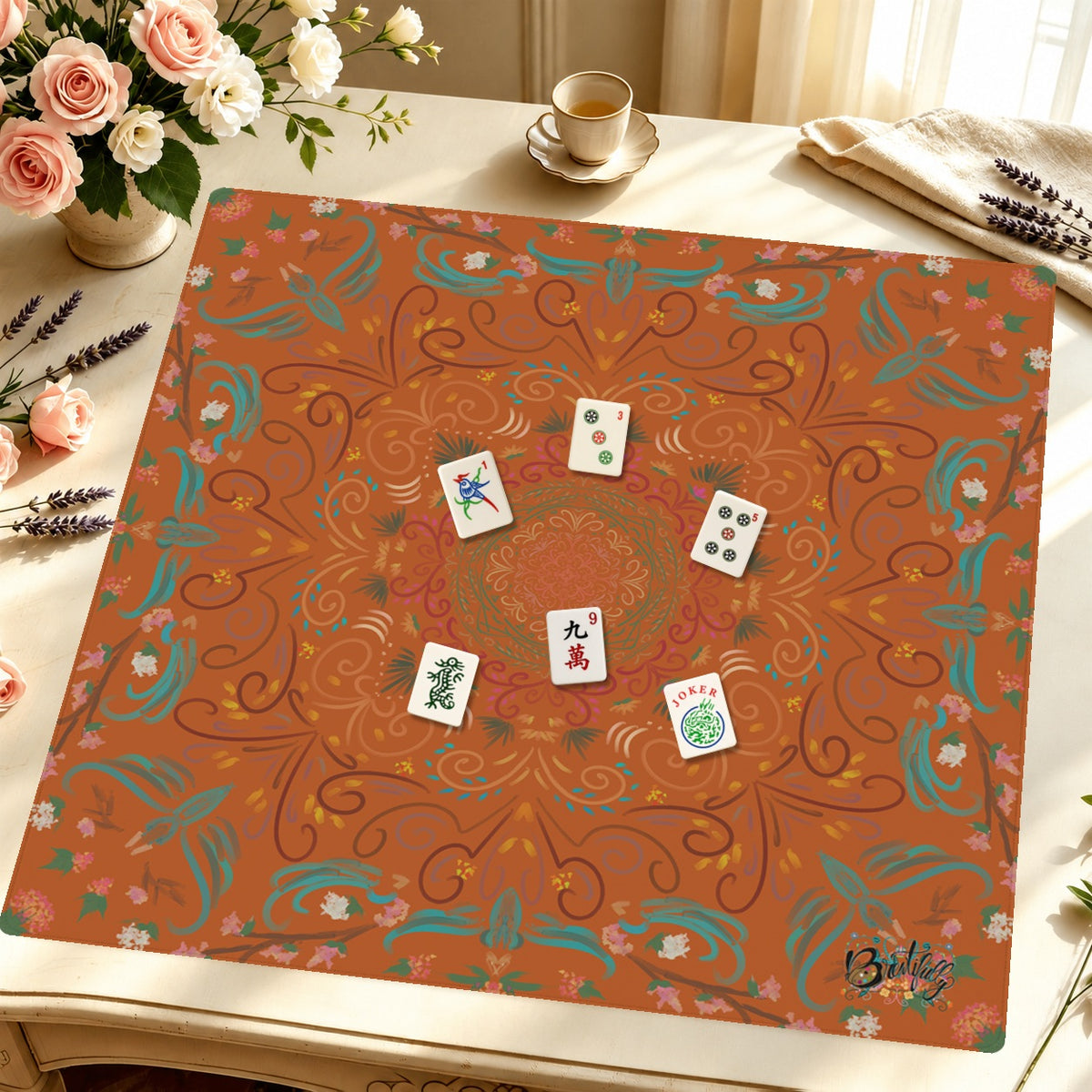 Peacock Palace Parade — Styled Tile Table [styled-tile-table-square]